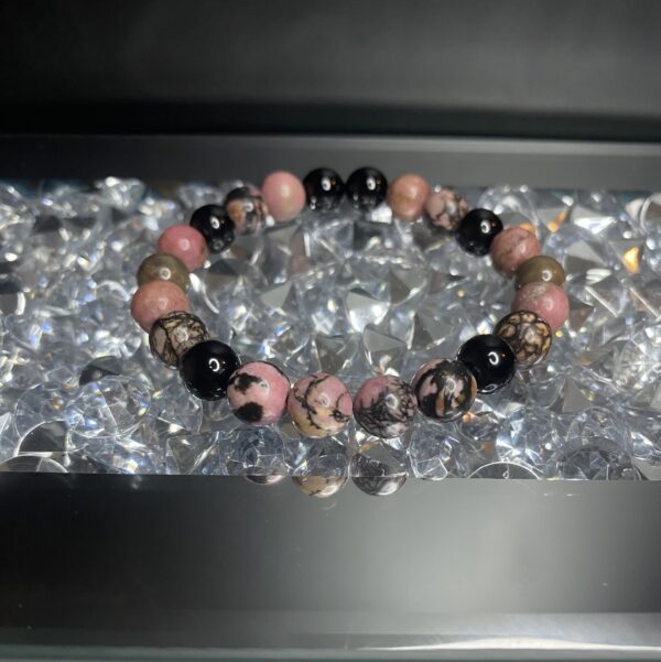 Black Line Rhodochrosite Gemstone Bracelet (BOGO MOTHERS DAY SALE) - Image 3