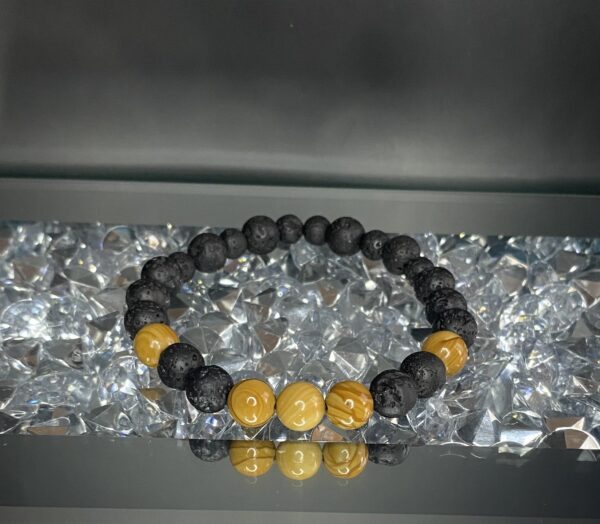 Woodgrain Lava Rock Bracelet - Image 3